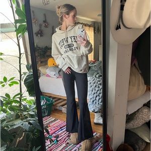 Black flared leggings